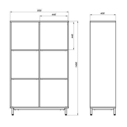 Шкаф-стеллаж модульный «Рио» 2х3 во Владимире